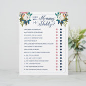 Papier Baby shower Jeu Devinez Qui Maman ou Papa Editable (Debout devant)