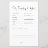 Papier Baby shower Jeu Prédictions et conseils Miminalist (Devant)