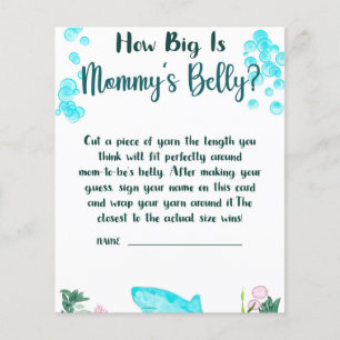 Papier Baby shower Jeu Quelle est la taille du ventre de 