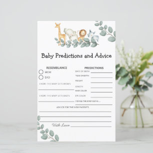 Papier Baby shower Jeu Wild One Baby Prédictions