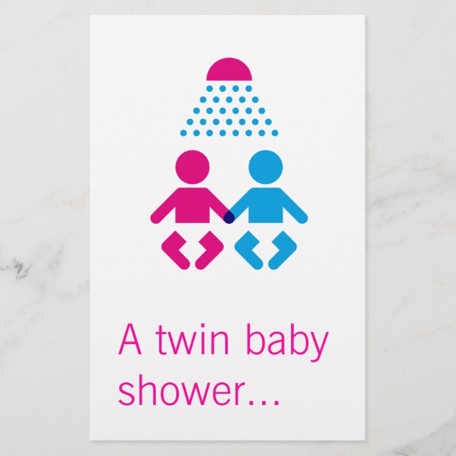 Papier Baby shower jumeau (Devant)