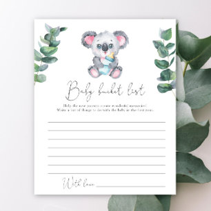 Papier Baby-shower koala - Liste de choses à faire pour b