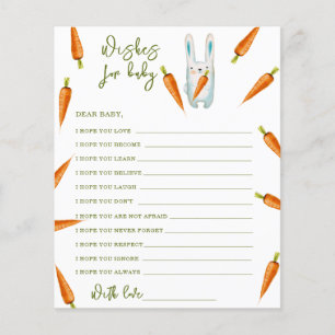 Papier Baby shower lapin d'aquarelle - souhaits pour bébé