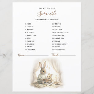 Papier Baby Shower lapin Genre Neutre