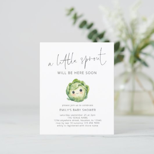 Papier Baby shower Little Sprout (Debout devant)