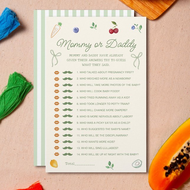 Papier Baby shower local maman ou papa jeu (Créateur téléchargé)