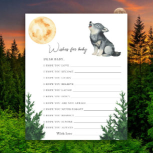 Papier Baby shower loup - vœux pour bébé