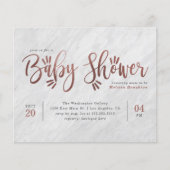 Papier Baby shower Marbre blanc et Rose Gold Script (Devant)