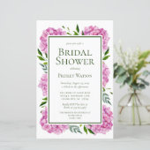 Papier Baby Shower Mariage Fleurs de Hortensia Rose Budge (Debout devant)