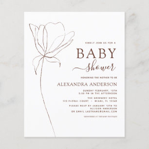 Papier Baby Shower Minimaliste Botanique Floral Pas Cher