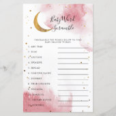 Papier Baby shower Moon Rose Jeu de ruse (Devant)