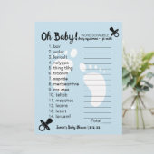 Papier Baby shower Mot Bleu (Debout devant)