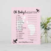 Papier Baby shower Mot Brouiller rose (Debout devant)
