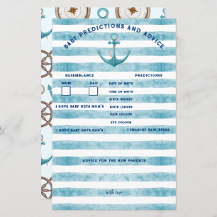 Papier Baby shower nautique Prédictions et conseils