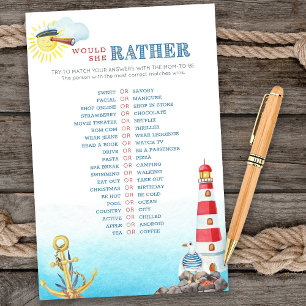 Papier Baby shower Nautique Préférerait-Elle Jouer