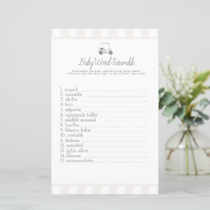 Papier Baby shower Neutral golf bébé mot scrabble
