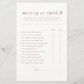 Papier Baby shower Neutre moderne maman ou papa jeu (Devant)