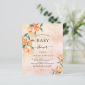 Papier Baby shower oranges rose or invitation (Debout devant)