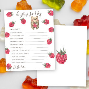 Papier Baby shower ours à l'aquarelle - vœux pour bébé