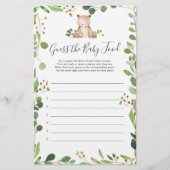 Papier Baby shower Ours Devinez La Nourriture Bébé (Devant)