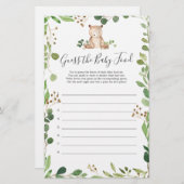 Papier Baby shower Ours Devinez La Nourriture Bébé (Devant / Derrière)