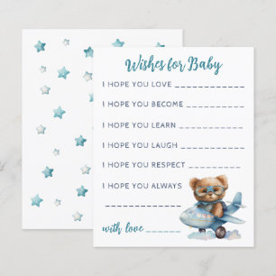 Papier Baby shower ours en peluche bleu Baby Card