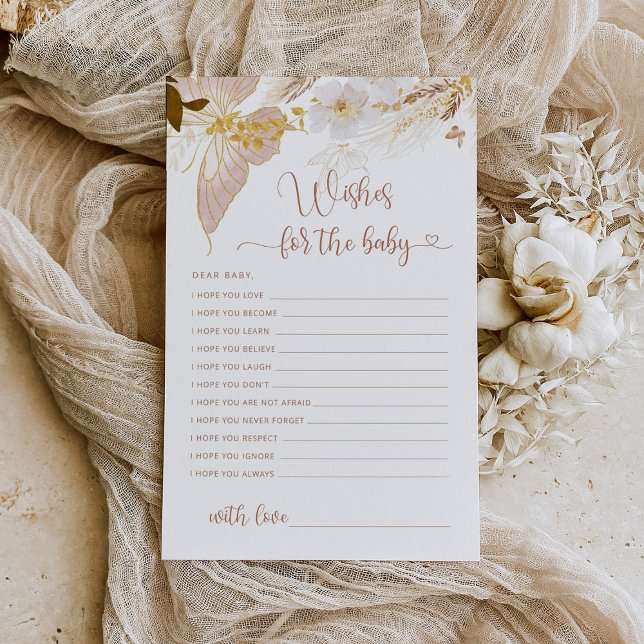 Papier Baby shower papillon Boho souhaits pour bébé (Créateur téléchargé)