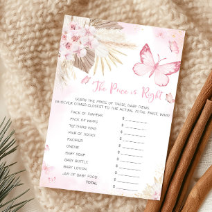Papier Baby Shower Papillon Rose Le Jeu Le Prix Est Juste