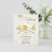 Papier Baby shower Parties scintillant or Citrouille blan (Debout devant)