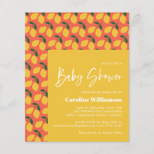 Papier Baby-Shower Pas Cher Mignon Vintage Citrons Orange