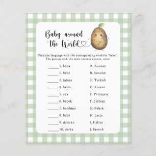 Papier Baby shower Patate - bébé autour du monde jeu