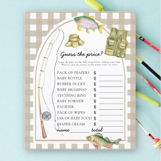 Papier Baby shower pêcheur - Devinez le prix! Jeu (Créateur téléchargé)