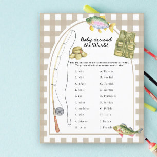 Papier Baby shower pêcheur - jeu bébé autour du monde