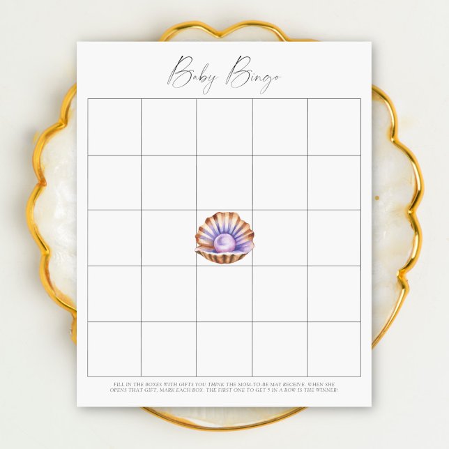 Papier Baby shower Perle - Jeu de Bingo bébé (Créateur téléchargé)