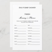 Papier Baby shower Phrase de maman de finition modifiable (Devant / Derrière)