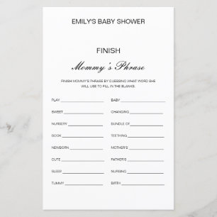 Papier Baby shower Phrase de maman de finition modifiable