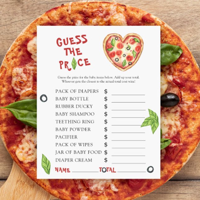 Papier Baby-shower pizza - Devinez le prix ! Jeu (Créateur téléchargé)