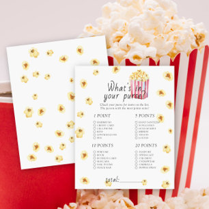 Papier Baby shower Popcorn - Qu'y a-t-il dans votre sac à