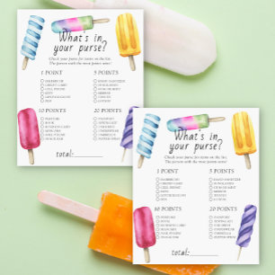Papier Baby shower Popsicle - Ce qui est dans votre jeu d