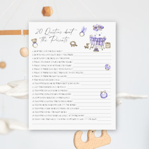 Papier Baby shower pour nouveau-né 20 questions sur les P