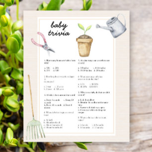 Papier Baby shower pousse - Jeu de trivia pour bébé