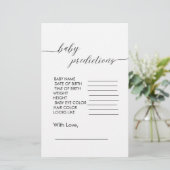 Papier Baby shower Prédiction Minimaliste moderne Simple (Debout devant)