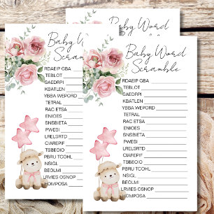 Papier Baby shower Raccourci doux Petite Agneau Roses ros