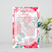 Papier Baby shower rose aquarelle Word Search Jeu (Debout devant)