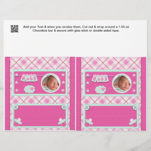 Papier Baby shower rose Barre de sucrerie Favorisez la fê