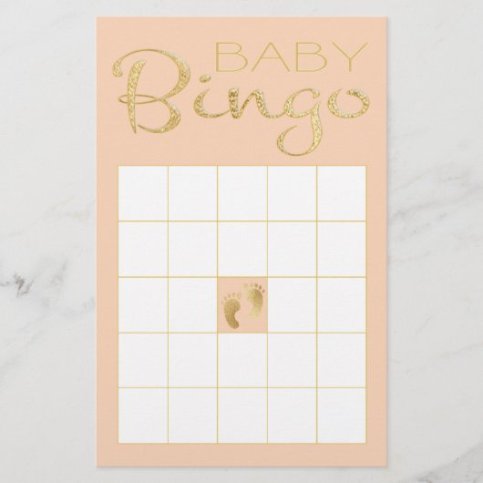 Papier Baby shower rose BINGO "Gold/Pink Classic" (Devant)