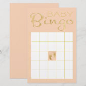 Papier Baby shower rose BINGO "Gold/Pink Classic" (Devant / Derrière)