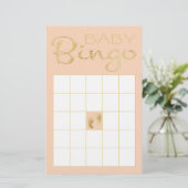 Papier Baby shower rose BINGO "Gold/Pink Classic" (Debout devant)