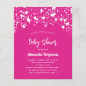 Papier Baby shower rose blanc étoiles invitation budget (Devant)