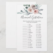 Papier Baby shower Rose Boho Animal Gestation Jeu (Devant / Derrière)